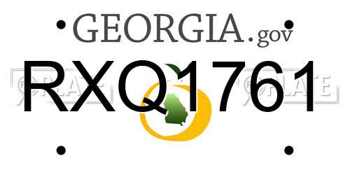 RXQ1761 Georgia License Plate