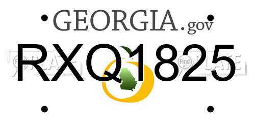 RXQ1825 Georgia License Plate
