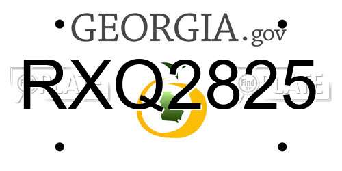RXQ2825 Georgia License Plate