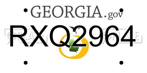 RXQ2964 Georgia License Plate