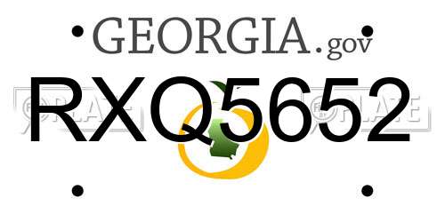 RXQ5652 Georgia License Plate
