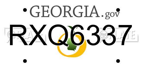 RXQ6337 Georgia License Plate