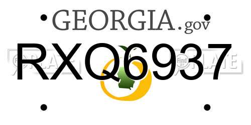 RXQ6937 Georgia License Plate