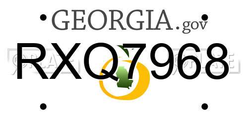 RXQ7968 Georgia License Plate