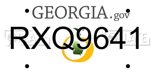 RXQ9641 Georgia License Plate