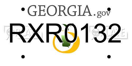 RXR0132 Georgia License Plate