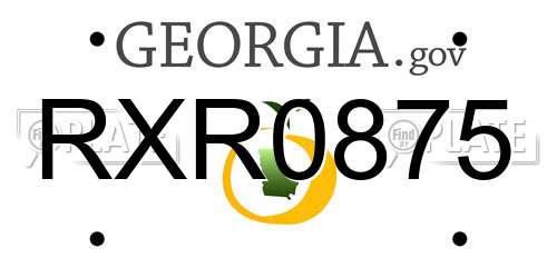 RXR0875 Georgia License Plate