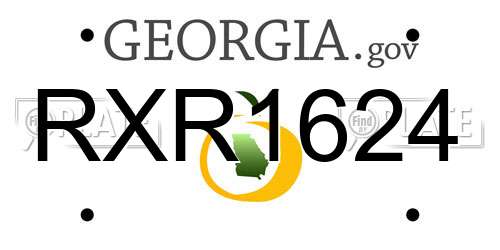RXR1624 Georgia License Plate