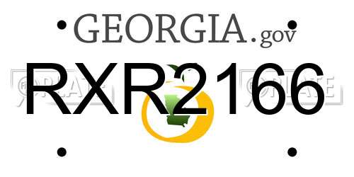 RXR2166 Georgia License Plate
