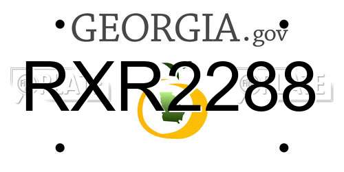 RXR2288 Georgia License Plate
