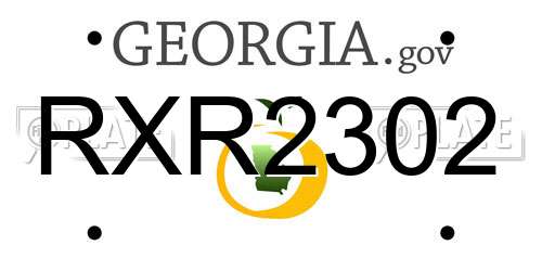 RXR2302 Georgia License Plate