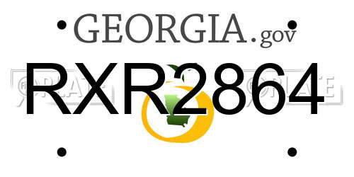 RXR2864 Georgia License Plate