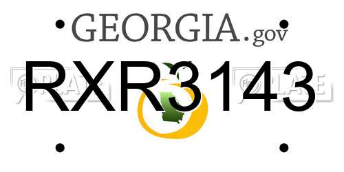 RXR3143 Georgia License Plate