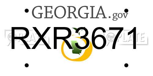 RXR3671 Georgia License Plate