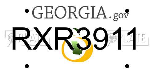 RXR3911 Georgia License Plate