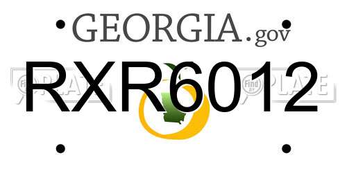 RXR6012 Georgia License Plate