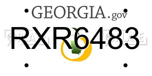 RXR6483 Georgia License Plate