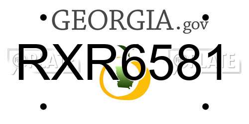 RXR6581 Georgia License Plate