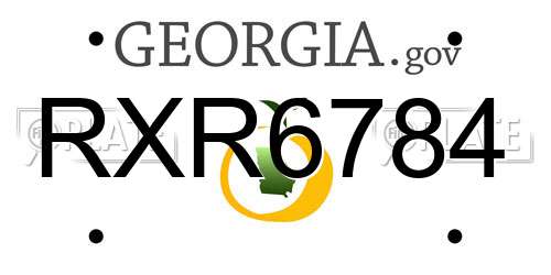 RXR6784 Georgia License Plate