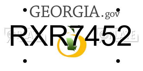 RXR7452 Georgia License Plate