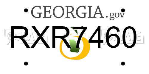 RXR7460 Georgia License Plate