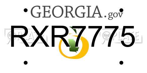 RXR7775 Georgia License Plate