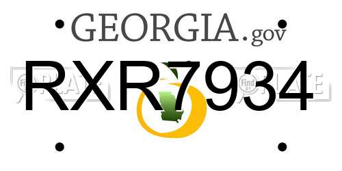 RXR7934 Georgia License Plate