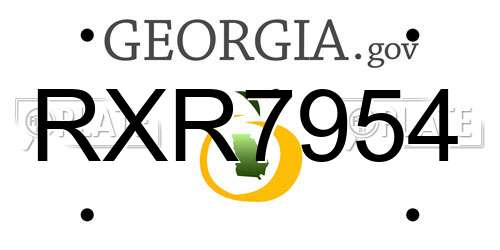 RXR7954 Georgia License Plate