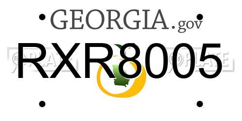 RXR8005 Georgia License Plate