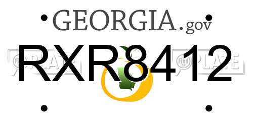 RXR8412 Georgia License Plate