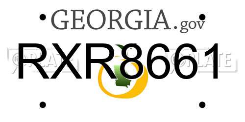 RXR8661 Georgia License Plate