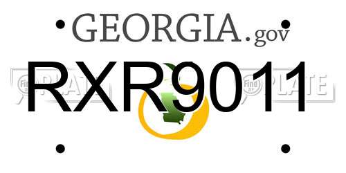 RXR9011 Georgia License Plate