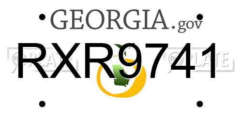 RXR9741 Georgia License Plate