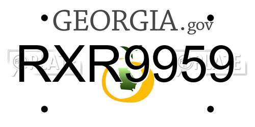 RXR9959 Georgia License Plate