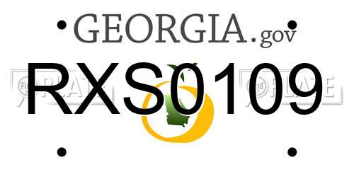 RXS0109 Georgia License Plate
