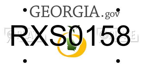 RXS0158 Georgia License Plate