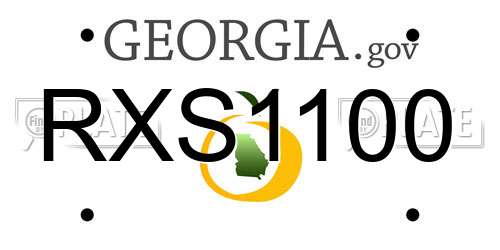 RXS1100 Georgia License Plate