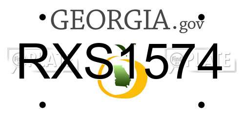 RXS1574 Georgia License Plate