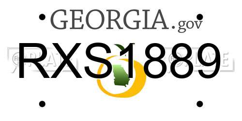 RXS1889 Georgia License Plate