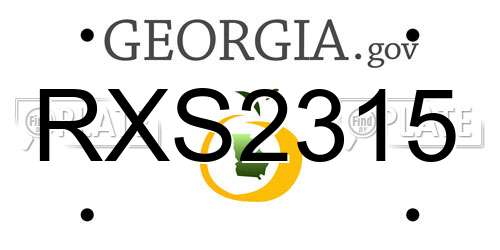 RXS2315 Georgia License Plate