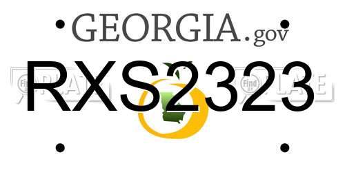 RXS2323 Georgia License Plate