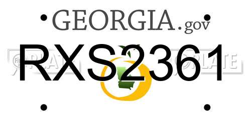 RXS2361 Georgia License Plate