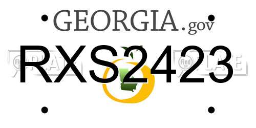 RXS2423 Georgia License Plate