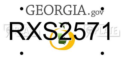 RXS2571 Georgia License Plate