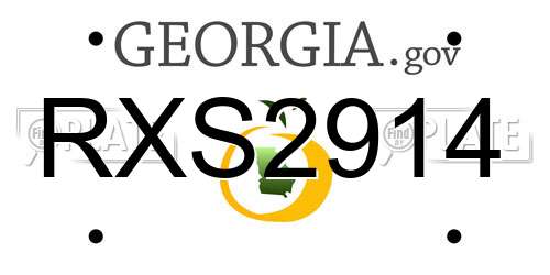 RXS2914 Georgia License Plate