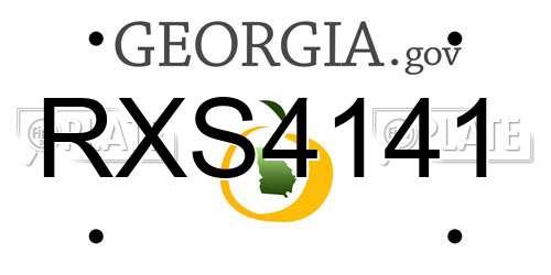 RXS4141 Georgia License Plate