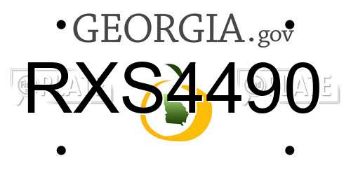 RXS4490 Georgia License Plate