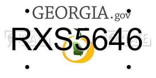 RXS5646 Georgia License Plate