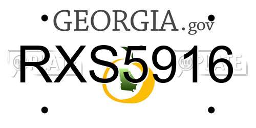 RXS5916 Georgia License Plate