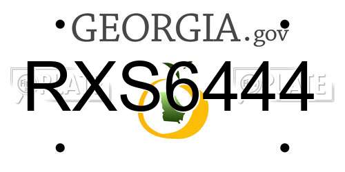 RXS6444 Georgia License Plate